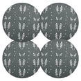 thumbnail image 2 of Dark Floral Pattern 15.4in Diameter PVC Plate Mat, Heat-Resistant and Cuttable, Kitchen Decor, 2 of 7