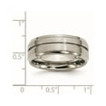 thumbnail image 6 of Chisel Titanium Brushed and Polished 8mm Grooved Ridged Edge Band, 6 of 6