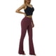 thumbnail image 5 of Txlixc Pantalones de yoga de color sólido para mujer, pantalones acampanados largos ajustados de cintura alta elástica para primavera otoño, ropa de mujer Txlixc  Estilo de ocio, 5 of 9
