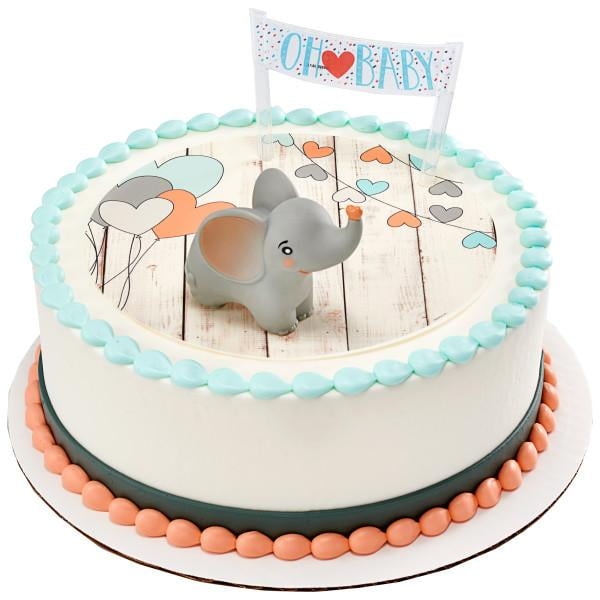 Happy B Serve 18 Elephant COMBO18pcs Cupcake topper +1 Cake Banner Topper set 