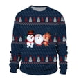 thumbnail image 4 of OJinShaWanO Chandail à Capuche pour Hommes Automne et Hiver Décontracté Imprimé de Noël Col Rond, 4 of 4