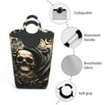 thumbnail image 4 of KLL Gold Rose Skull Laundry Hamper,Large Canvas Fabric Lightweight Storage Basket Toy Organizer Dirty Clothes Collapsible Waterproof, 4 of 6