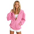 thumbnail image 6 of Ruyang Kids Zip Up Hoodie Long Sleeve Sweatshirt Solid Loose Fit Sweatshirt Jacket Trendy Windproof Coat Fall Winter Warm Outerwear, 6 of 9