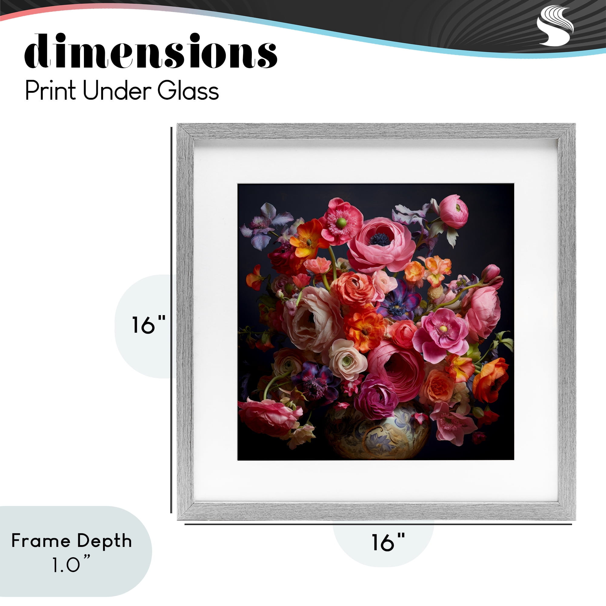 Stupell Industries Harmonious Composition of Florals Gray Framed Print Under Glass, design by Lazar Studio