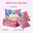 thumbnail image 2 of Btargot 6 Piece Girl Comforter Set Twin Galaxy Pink Green Colorful Swirl Rainbow Bedding Set, 2 of 12