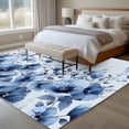 thumbnail image 4 of Blue Blooms Floral Area Rugs 5'x7', Washable Small Throw Rugs for Laundry Room Playroom, Spring Flowers Botanical Blue Ombre Indoor Outdoor Rug Non-Slip Low Pile Carpet Runner Reversible Floor Mats, 4 of 8