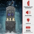 thumbnail image 4 of Haunted Hill Farm 3.4 ft Wide Motion-Activated Aged Cemetery Tombstone, Premium Halloween Prop, HHCEMTOMB-1FLS, 4 of 18