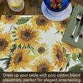 thumbnail image 4 of Highland Home Sunflowers 4-Pack Cotton Blend Washable Placemats, 4 of 6