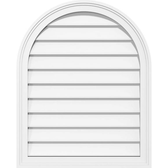 Ekena Millwork GVPRT32X2602SN Évent de Surface Rond en PVC, 32"L x 26"H, Blanc Imprimé d'Usine