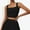 Black, variant on Women's Pleated Detail Square Neck Sports Bra with Wide Straps and Fitted Design- Large, Navy