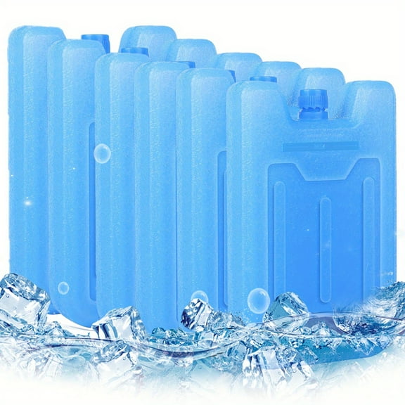 6pcs Large Cooler Ice Packs - Reusable Long Lasting Ice Pack (-5 C) Space-Saving Slim Ice Packs | Dry Ice Packs, Freezer Packs & Reusable Ice Pack for Cooler Bags