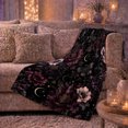 thumbnail image 6 of Mystical Bat Floral Art with Friendship Quote, Warm Flannel Blanket for Living Room and Reading Nook, Art Lovers Thanksgiving Gift, Artistic Home Decor, 6 of 9