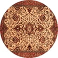thumbnail image 1 of Ahgly Company Indoor Round Abstract Orange Modern Area Rugs, 4' Round, 1 of 4