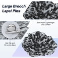 thumbnail image 2 of Broches de flores de leopardo Uxcell para mujeres, grandes flores de rosa de tela para el cabello para bodas [10 cm, gris azul], 2 of 7