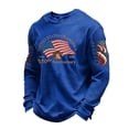 thumbnail image 4 of Men's T Shirts Spring Fall Long Sleeve Funny Graphic Tops Casual Loose Fit Comfortable Shirts for Men Blue XXXL, 4 of 4