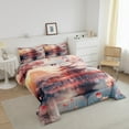 thumbnail image 3 of Japanese Bedding Comforter Sets 3D Red Pavilion Bedding Set King Blossom Cherry Blossom Butterfly Comforter Set Japanese Sakura Floral Bed Set Adults Aesthetics Room Decor, 3 of 7
