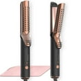 thumbnail image 1 of Rizador de cabello MESCOMB de doble voltaje con flujo de aire de 360°, 3,8 cm, de titanio, 2 en 1, para mujeres, para rizos duraderos, 4 temperaturas, apto para viajes a Europa, 110 V-240 V, 1 of 5
