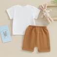 thumbnail image 3 of Bagilaanoe 2pcs Toddler Baby Boy Shorts Set Short Sleeve Letter Print T Shirt Tops + Shorts 6M 12M 18M 24M 3T Kids Casual Summer Clothes, 3 of 8