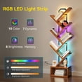 thumbnail image 5 of Casacomoda 6 Tier Tree Bookshelf, Bookcase with LED Lights, Display Floor Standing Storage Shelf, Book Organizer Shelves for Home Office, Living Room, Vintage, 5 of 10
