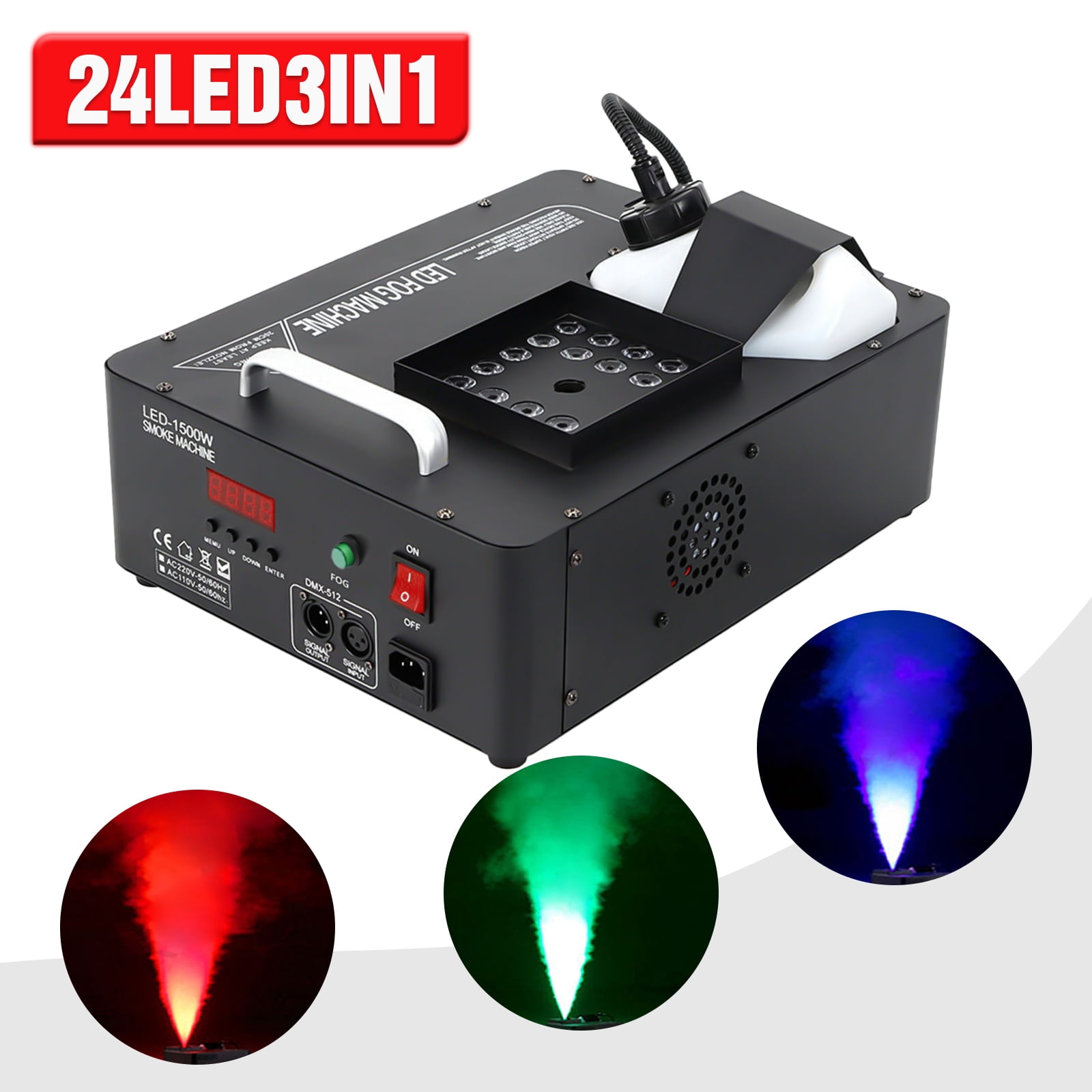 Wildnix Fog Machine with LED Light, 1500W Power, Remote/DMX Control, 2L Tank, Ideal for Parties, Concerts, and Performances