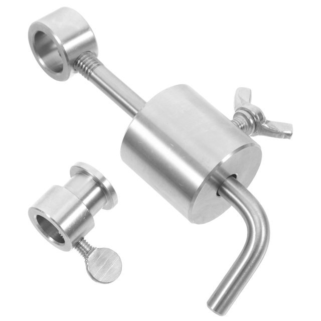 BESTYASH Balance Weight For Barbecue Skewer Bbq Rotisserie Fork Stopper Silver Stainless Steel Grill Accessory 1Pack