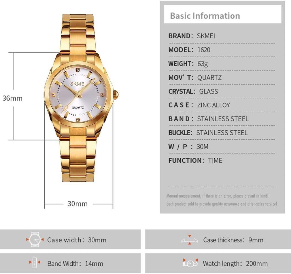 Watches for Women Ladies Female Fashion Waterproof Dress Business Stainless Luxury Classic Analog Quartz Simple Wife Gifts Wrist Watch