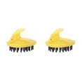 thumbnail image 2 of Matsuzay Cepillo para champú, masajeador para cabeza de cuero cabelludo, pequeño, cómodo, multiusos, ahorro de tiempo, depurador Amarillo 2piezas, 2 of 6