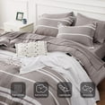thumbnail image 3 of Juego de Edredón Bedsure King California 7 Piezas Rayas Taupe, 3 of 9