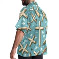 thumbnail image 3 of Easter Cross Men's Short Sleeve Casual Printed Button Down Beach Shirts Hawaiian Style Unisex Summer Shirt, 3 of 6