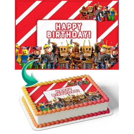 

Robot Ro-Blox Game RB Edible Cake Image Topper Birthday Photo Icing Fondant Decoration Print 1/4 Sheet