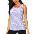 thumbnail image 1 of Fotbe Rainbow Scales Blusas Sin Mangas para Mujer – Estilo Casual, Corte Suelto, Slim-Fit, Cuello Redondo Deportivo, Tops de Verano para Gimnasio y Yoga-X-Large, 1 of 7