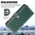 thumbnail image 6 of Jiahe Cover for Samsung Galaxy A34 5G Case, RFID Blocking PU Leather Zipper Handbag Purse Flip Cover, Kickstand Folio Case with Card Slots Holder Wrist Strap Lanyard & Shoulder Strap,Green, 6 of 7