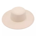 thumbnail image 2 of Pink Season Retro Ladies Hat Big Wide Brim Fedora Hat Pure Color Derby Wedding Jazz Hat Prom Party Commuting Flat Top Felt Hat, 2 of 2