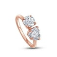 thumbnail image 4 of 6MM Round Shape & 6.5MM Heart Cut Lab Created Moissanite Diamond Toi Et Moi 2-Stone Engagement Wedding Ring For Women 14K Rose Gold Over Sterling Silver(G-H/VVS1, 1.66 Cttw)-8.5, 4 of 7
