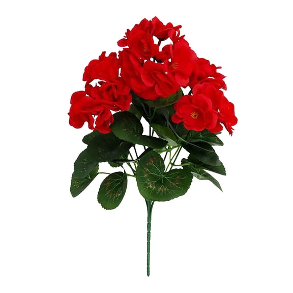 Geranium For Outdoors Indoors Faux Red Geranium Silk Bushes Greenery For Window Hanging Planter Porch And Home