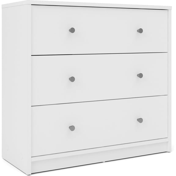 TWQP 3 Drawer Chest 28 Inch White Compact Storage for Bedroom Dorm Closet