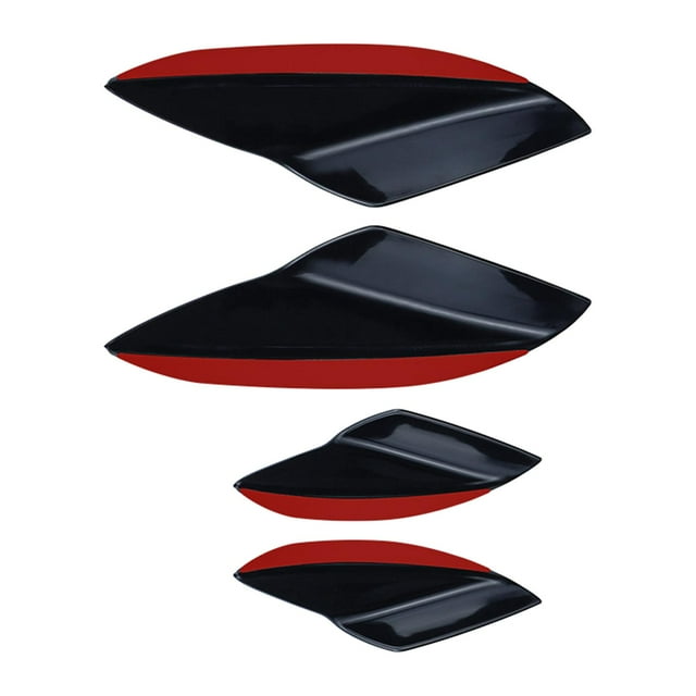 4Pcs Universel Voiture Spoiler Canards Épaissi Protection Diffuseur Spoiler Noir