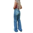 thumbnail image 3 of Nrmvnmi High Waisted Ripped Flare Jeans for Women Distressed Bell Bottom Jeans Wide Leg Pants High Rise Wide Leg Jeans for Women, 3 of 3