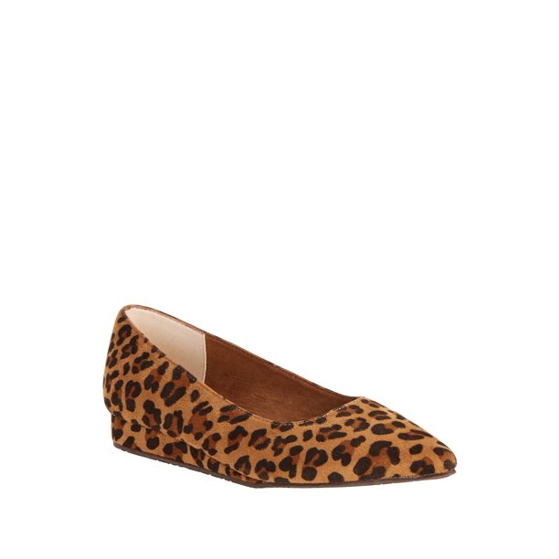 animal print pointed toe flats
