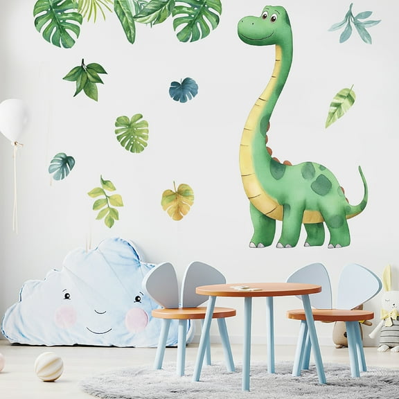 Translucent PVC Self Adhesive Wall Stickers Waterproof Decals for Home Living Room Bedroom Wall Decoration Dinosaur 960x300mm 3 sheets/set. Plastic