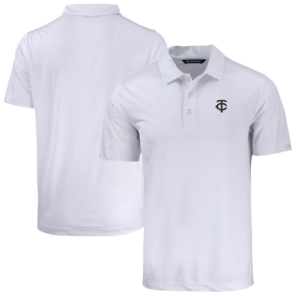 Men's Cutter & Buck White Minnesota Twins Prospect Eco Textured Stretch Recycled Polo