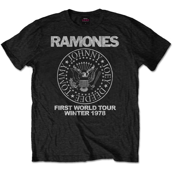 Ramones Unisex T-Shirt First World Tour 1978 (Small)