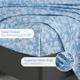 thumbnail image 4 of Floral Queen Sheets Soft Breathable Microfiber Vintage Printed Bed Sheet Set Deep Pocket Fitted Sheet Included Flower Pattern, 4 of 7