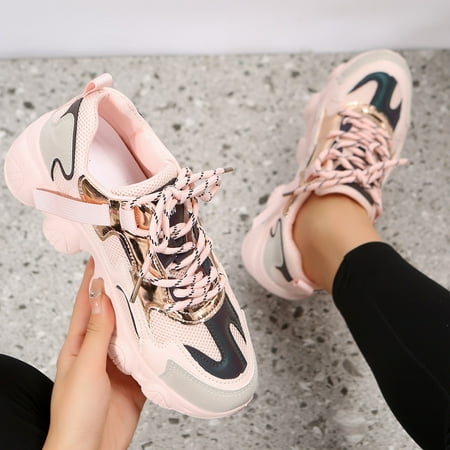 

Leisure Knit Sneakers Anti-slip Low Top Lace Up Casual Shoes Women‘s Sport Shoes