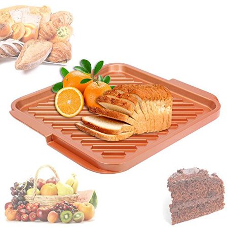 Copper Double Flat Grill And Griddle Reversible For Bbq Kitchen Baking Dishes & Pans Pan Stove Top Burner Plate