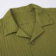 thumbnail image 5 of Gamivast Cotton Shirts for Men Seersucker Texture Beach Shirts Short Sleeve Lapel Collar Casual Shirts Breathable Soft Lightweight Summer Vacation, 5 of 5
