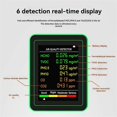thumbnail image 1 of Air Quality Detector 6 in 1 Detector HCHO TVOC CO2 CO PM10 PM2.5 Meter Gases Detecting Intelligent, 1 of 5
