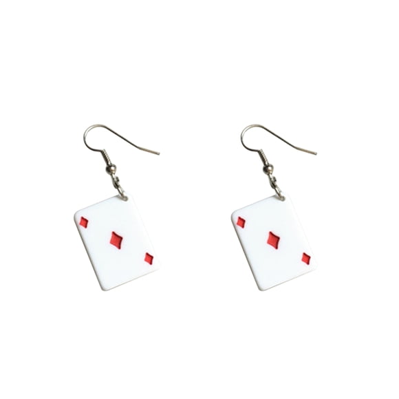 Sonducket Pendientes de gota con forma de tarjeta de juego para mujer, aretes con gancho para la oreja personalizable, regalos de Navidad para Ropa, zapatos y accesorios Miscelánea 4 Sonducket PS15247-04