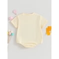 thumbnail image 3 of Bagilaanoe Newborn Baby Girl Rompers Letters Print Short Sleeve Bodysuits 3M 6M 12M 18M Infant Casual One Piece Short Jumpsuit, 3 of 6