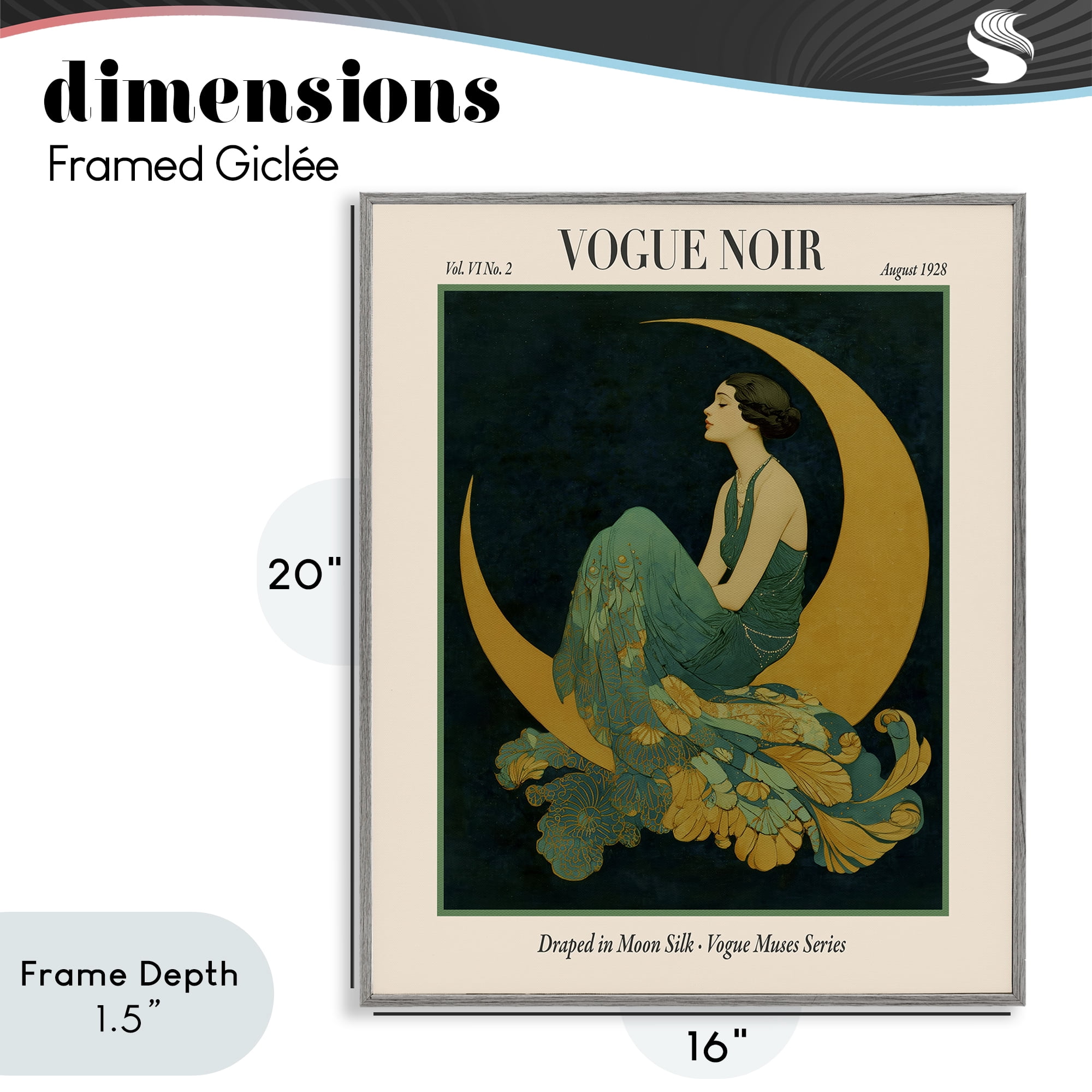 Stupell Industries Draped In Moon Silk Gray Framed Giclee Art, design by A Barefoot Stylist
